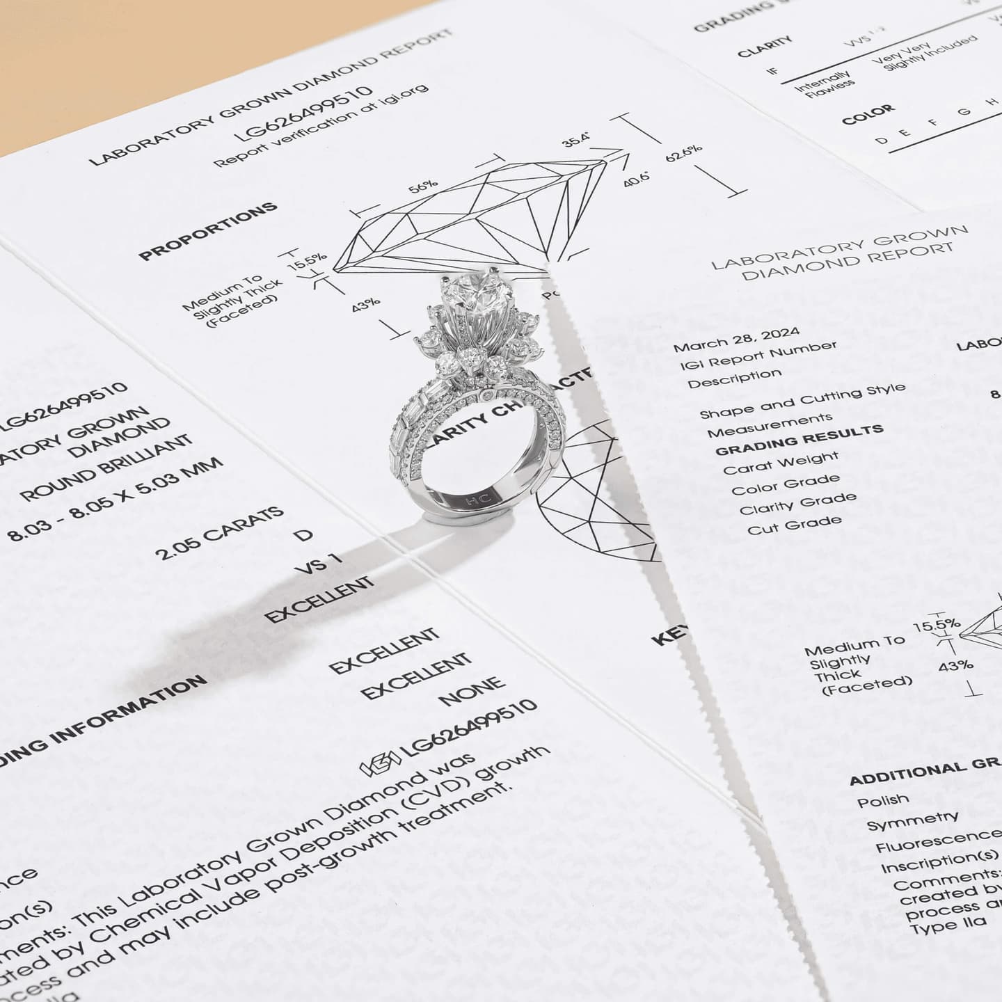 Ritamie diamond certificate — IGI / GIA certified